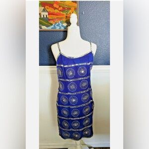 Stenay royal blue purple beaded sequin dress